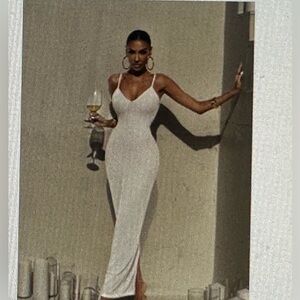 JLUXLABEL White Elba Knit Maxi Dress. Sold out in stores!